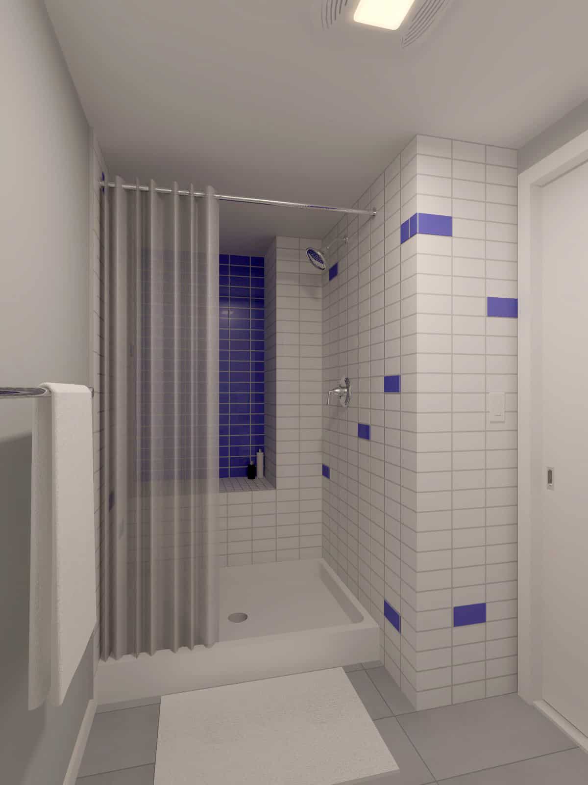 Rendering of a typical bathroom shower