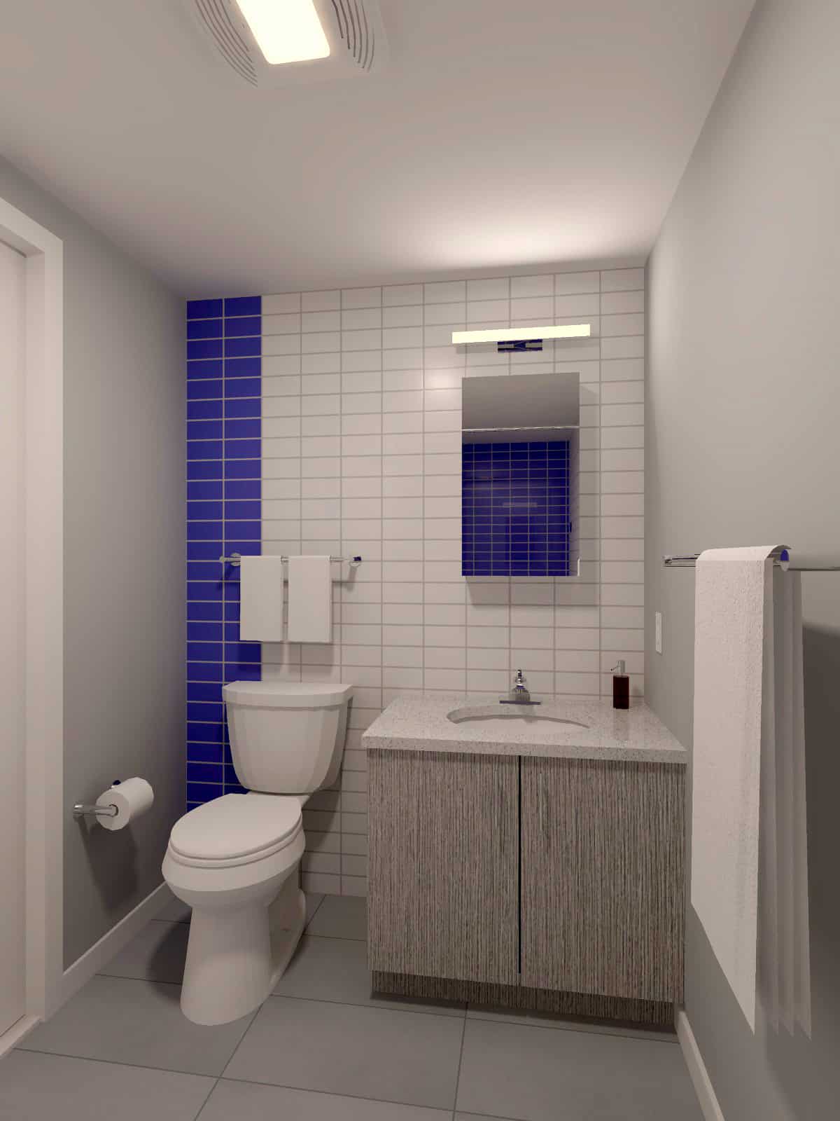 Rendering of a typical bathroom vanity